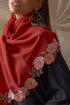 Garden Fringe Embroidered Wool Silk Stole